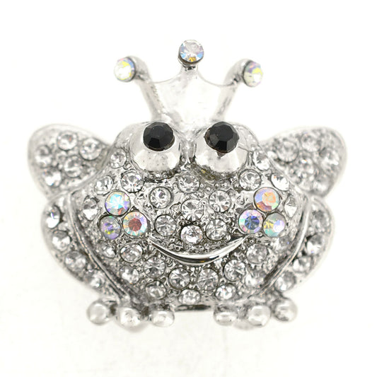 Crystal Frog Prince Pin Brooch