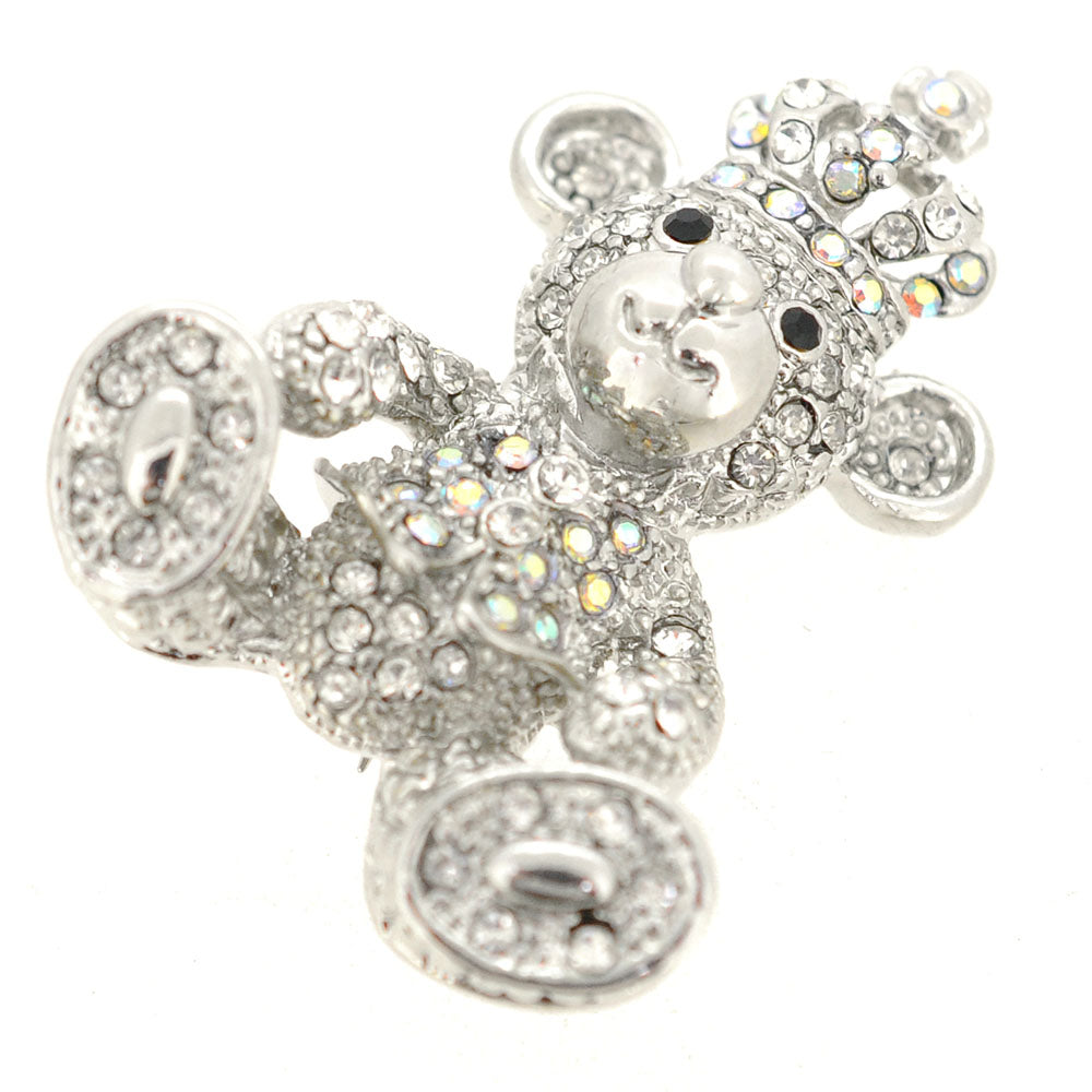 Bear With Crown Pin Brooch