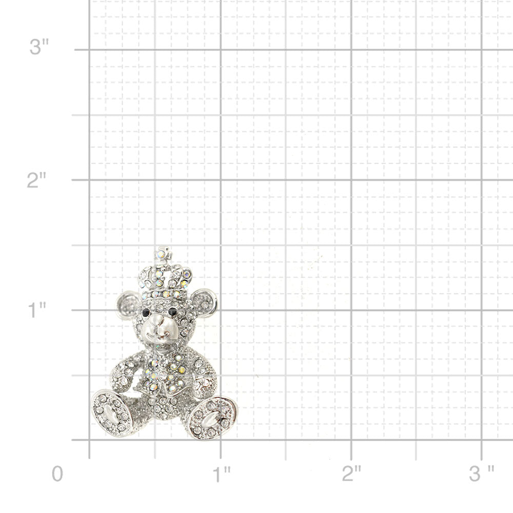 Bear With Crown Pin Brooch