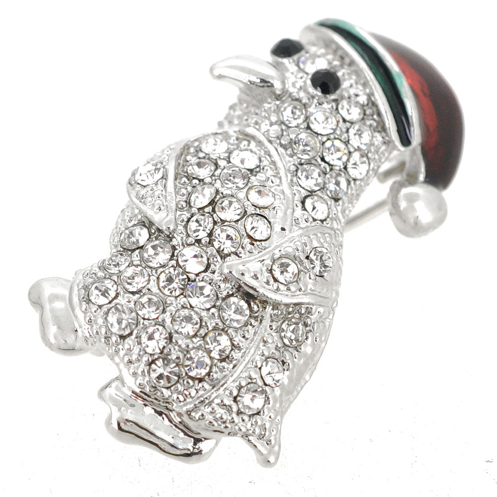 Christmas Crystal Penguin Pin And Pendant