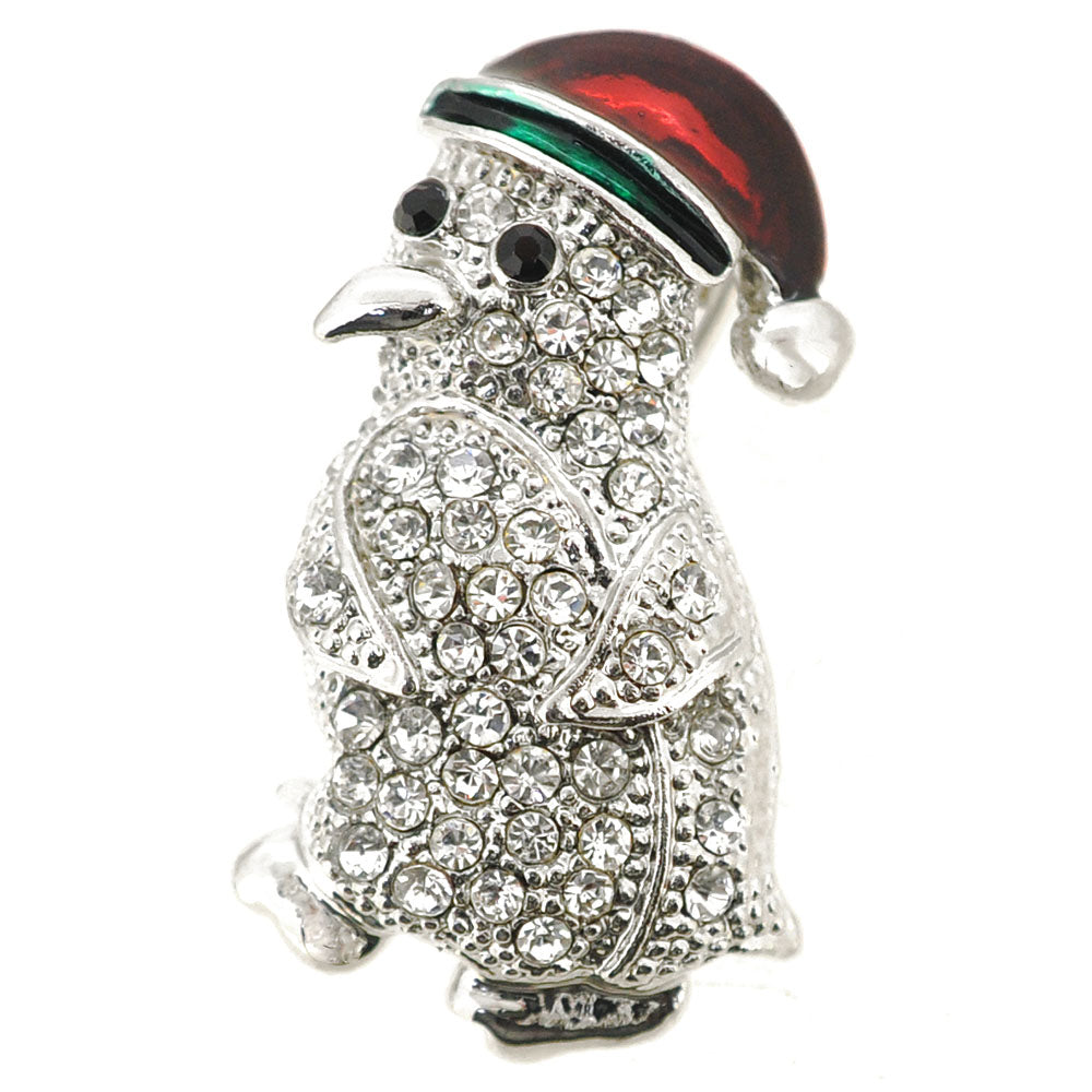 Christmas Crystal Penguin Pin And Pendant