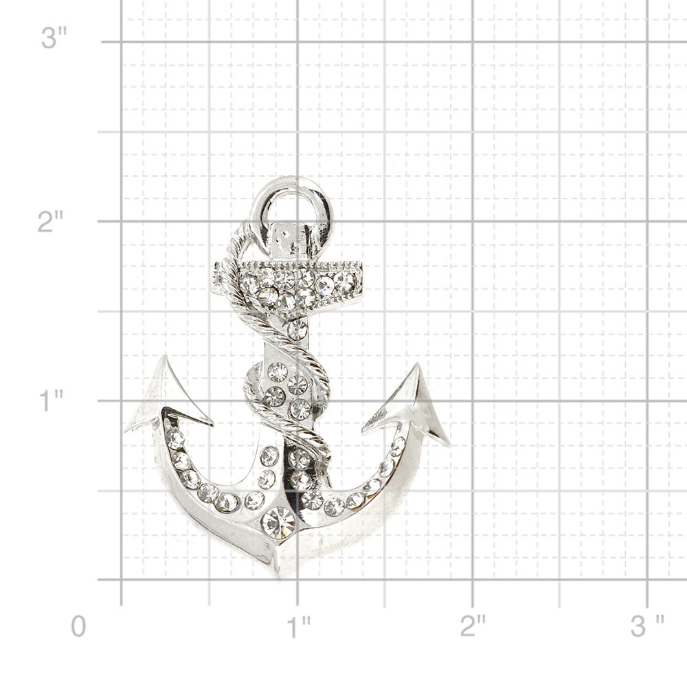 Sillver Wrapped Anchor Brooch Pin