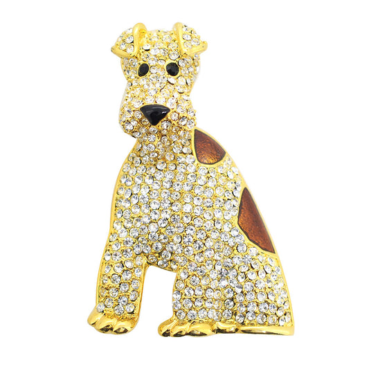 Large Golden Terrier Brooch Pin