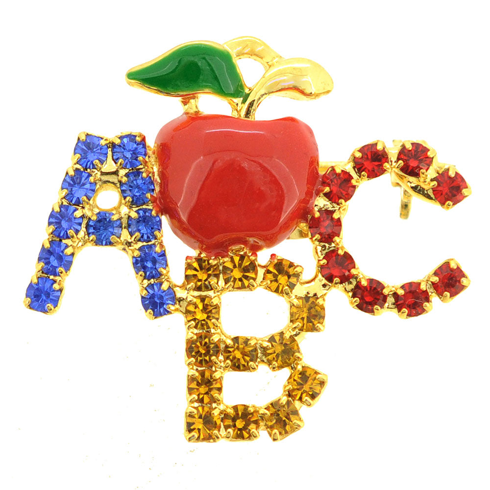 Teacher's Apple ABC Brooch Pin