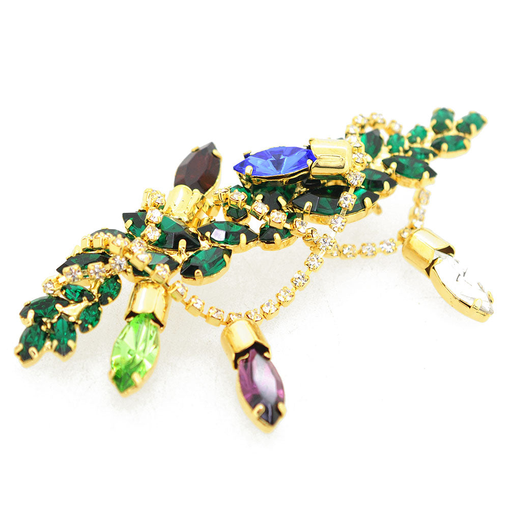Christmas Light Draped Garland Brooch Pin