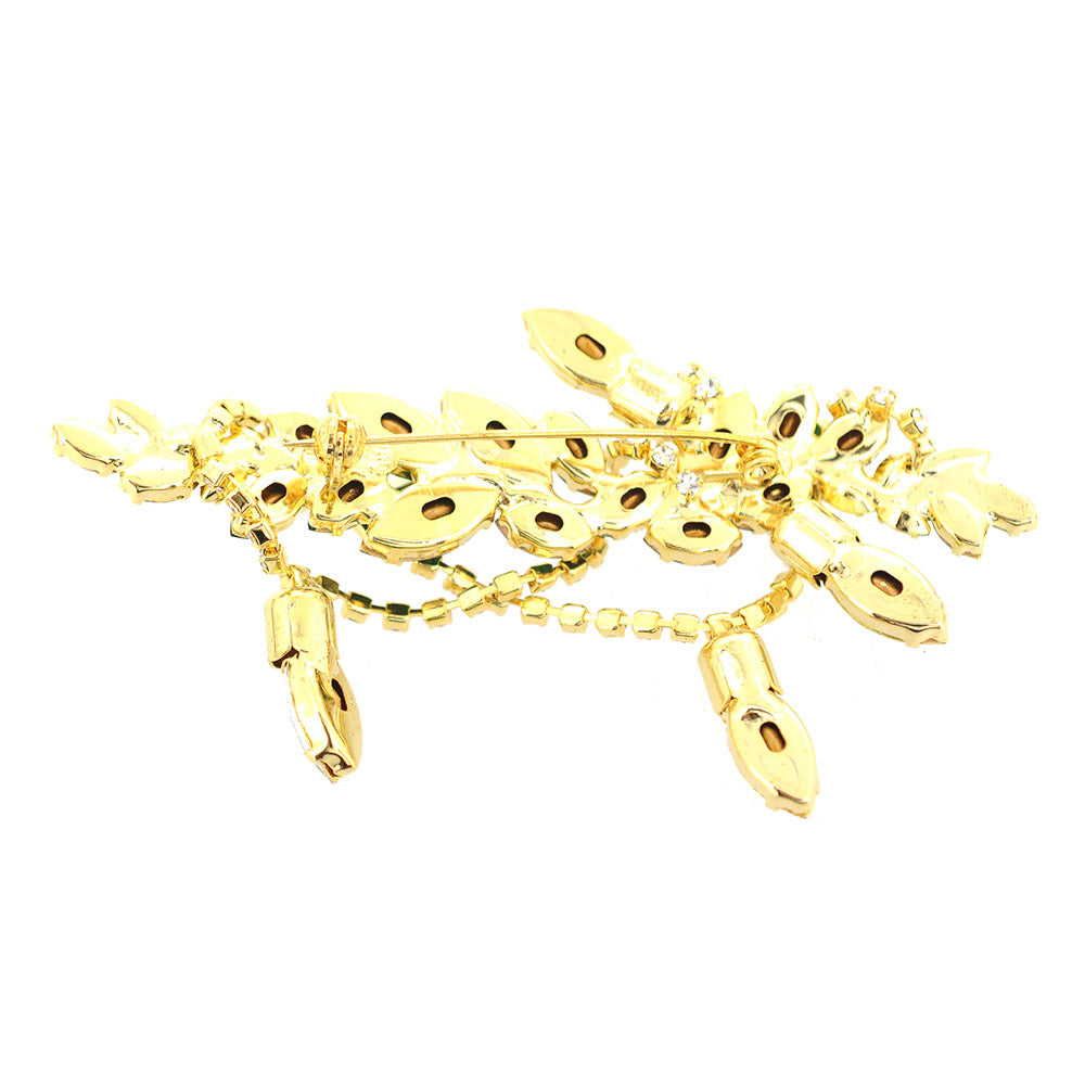 Christmas Light Draped Garland Brooch Pin