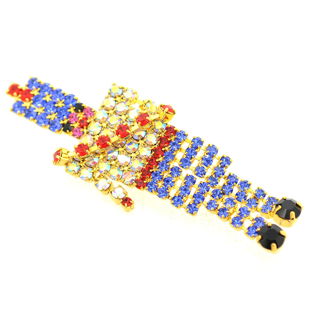 Gold Pixel Christmas Nutcracker Brooch Pin