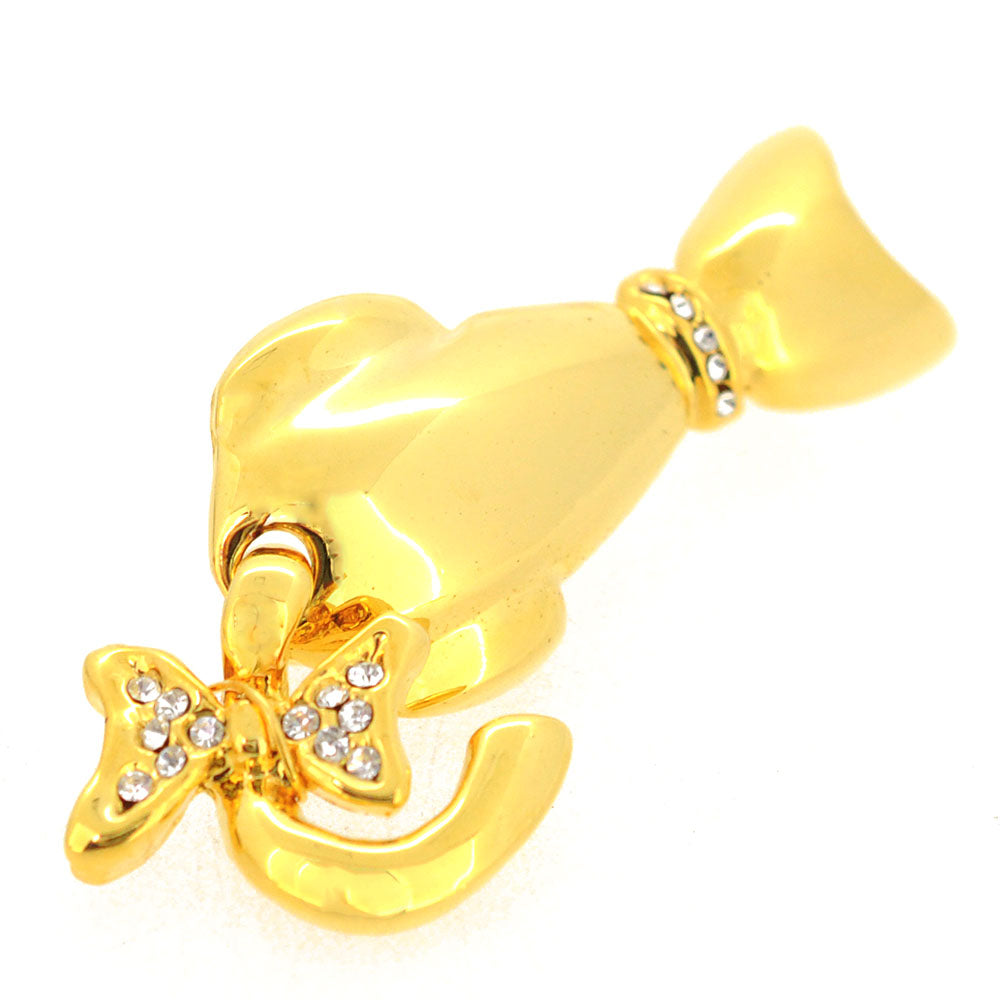 Gold Cat Brooch Pin