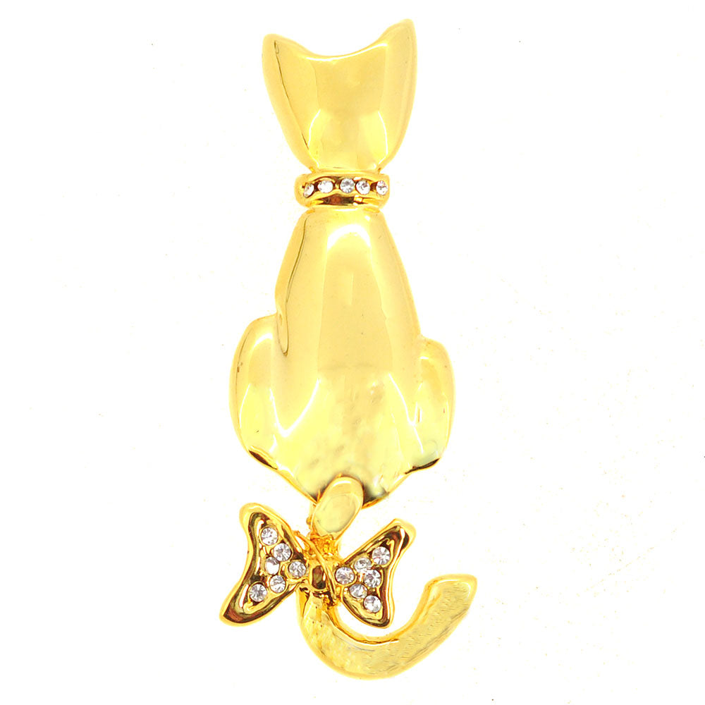 Gold Cat Brooch Pin