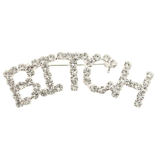 Silver Pixel B!tch Brooch Pin