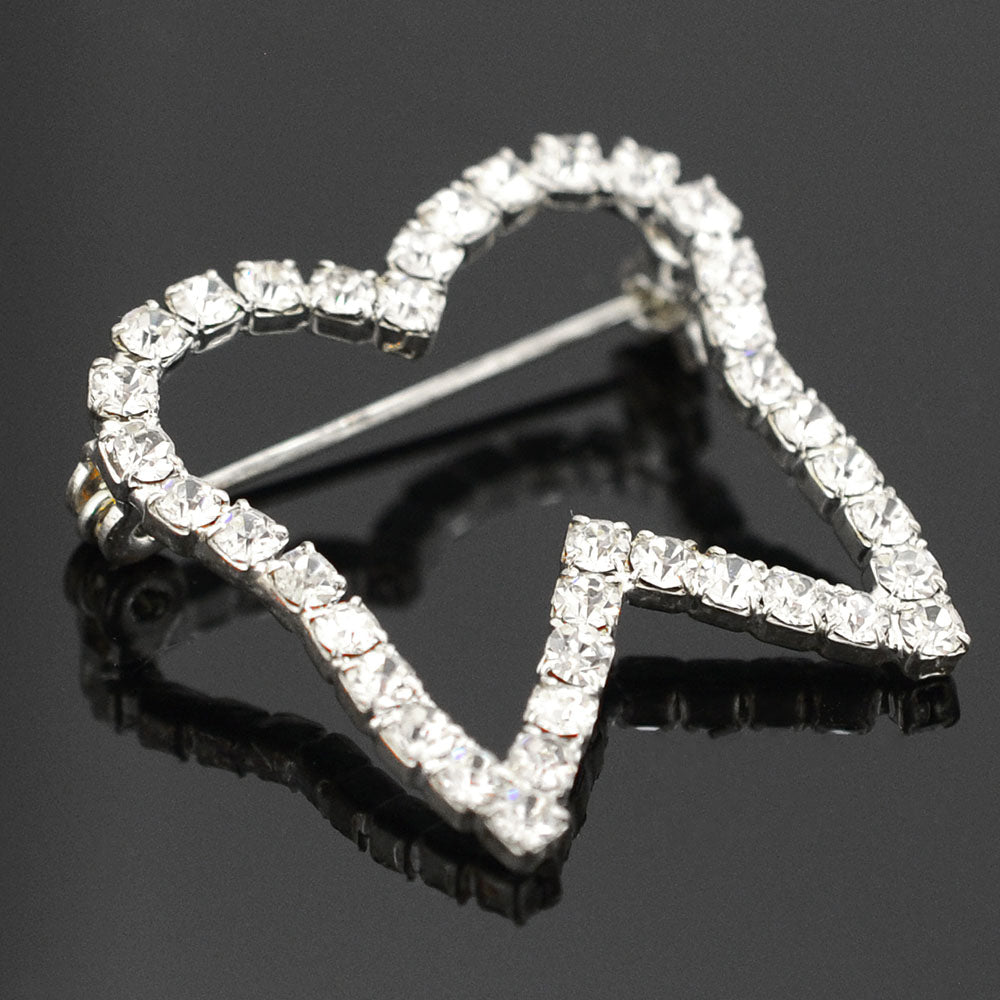 Silver Pixel Tooth Cutout Brooch Pin
