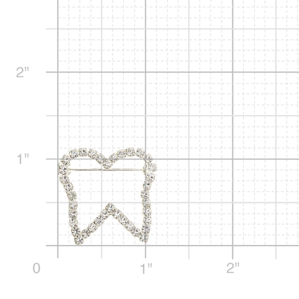Silver Pixel Tooth Cutout Brooch Pin