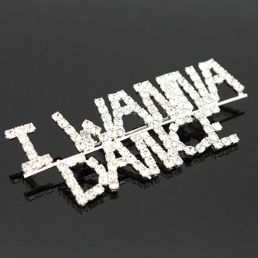 Silver Pixel I WANNA DANCE Brooch Pin
