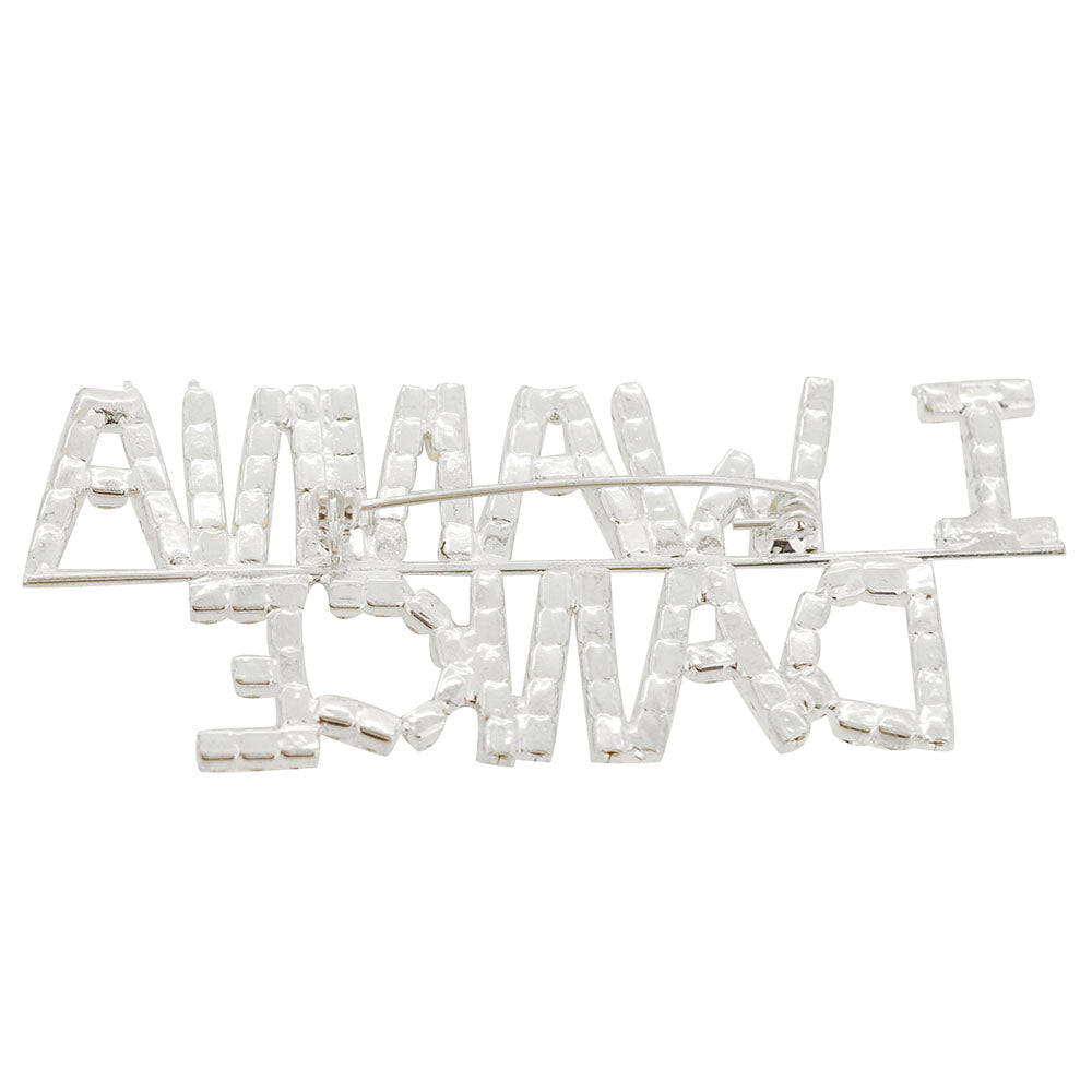 Silver Pixel I WANNA DANCE Brooch Pin