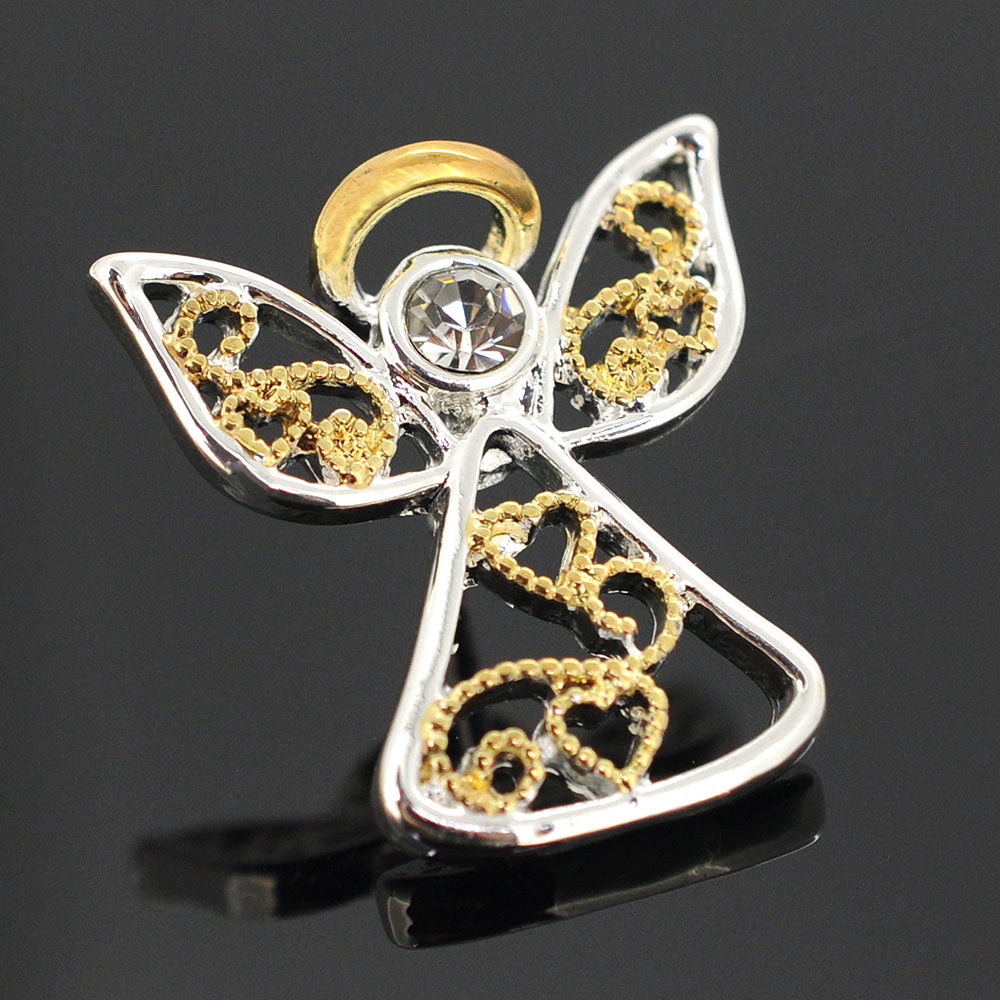 Metallic Christmas Angel Lapel Brooch Pin
