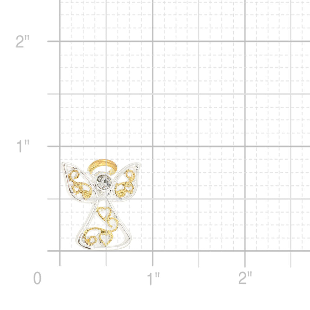 Metallic Christmas Angel Lapel Brooch Pin
