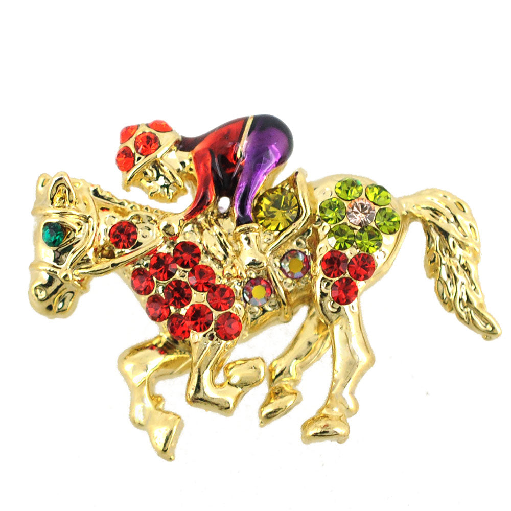 Horse Derby Racer Brooch Pin
