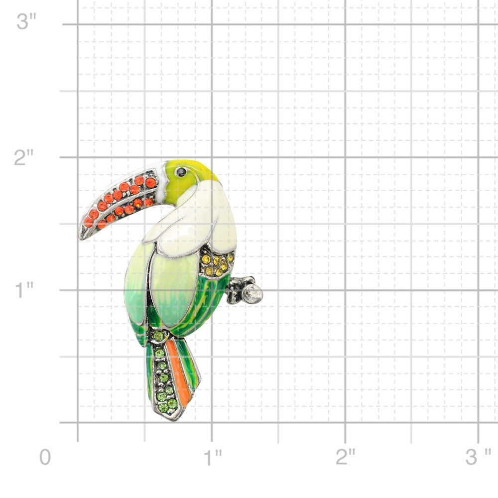 Tropical Green Parrot Brooch Pin
