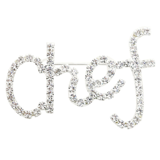 Silver Cursive CHEF Brooch Pin