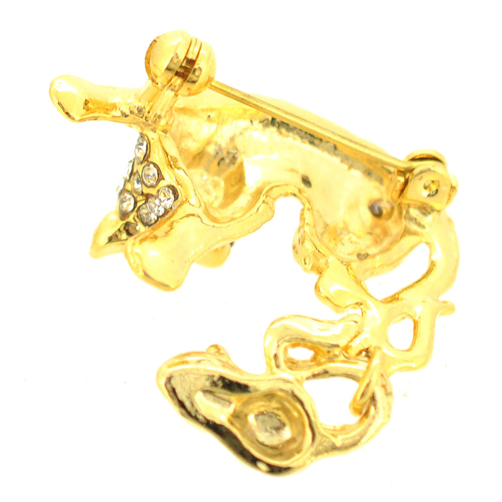 Golden Cat and Mouse Brooch Pin