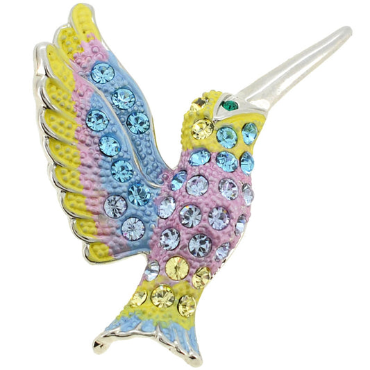 Violet Hummingbird Pin Swarovski Crystal Bird Pin Brooch
