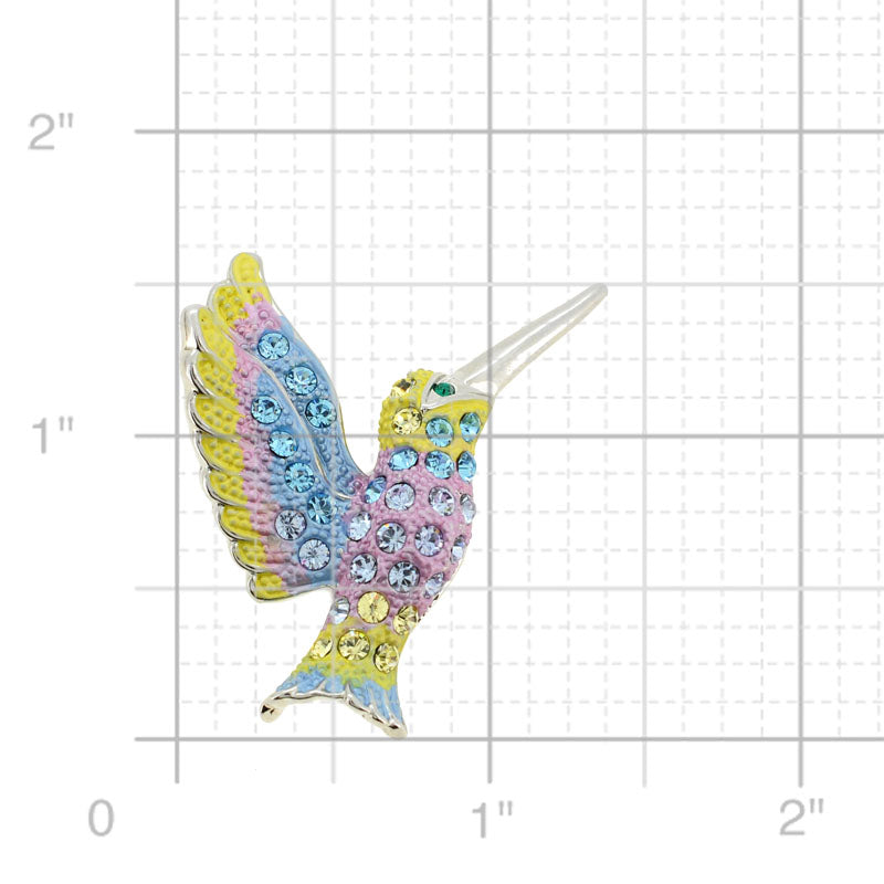 Violet Hummingbird Pin Swarovski Crystal Bird Pin Brooch