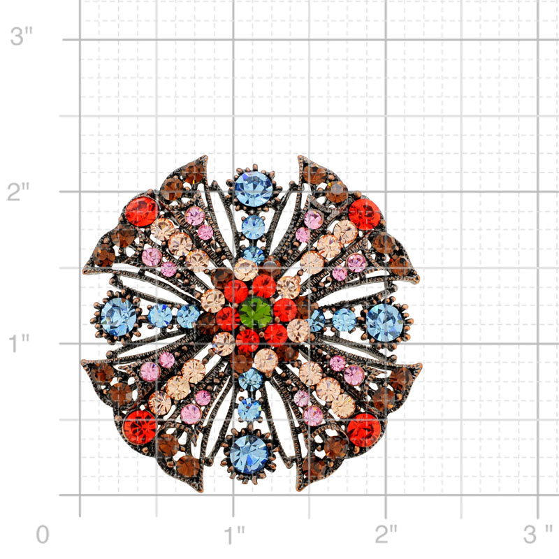 Multicolor Cross Bridal Wedding Swarovski Crystal Pin Brooch and Pendant