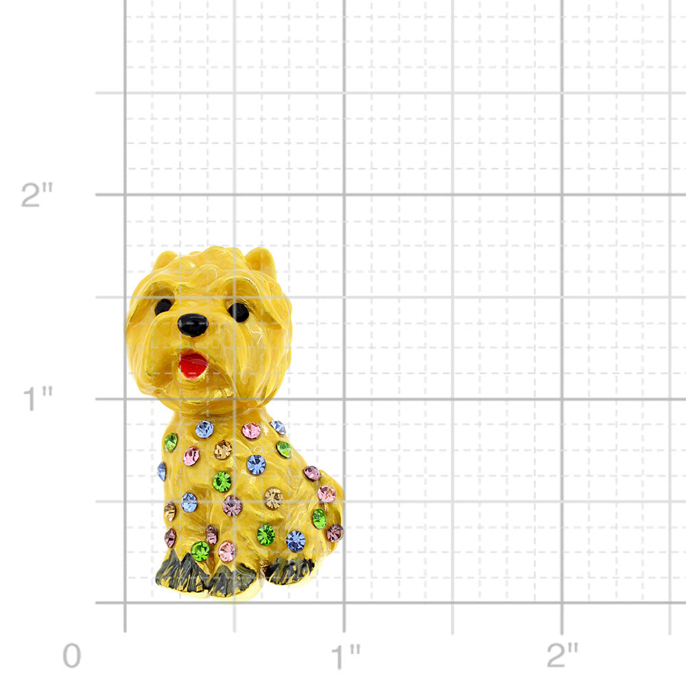 Multicolor Golden Dog Crystal Pin Brooch