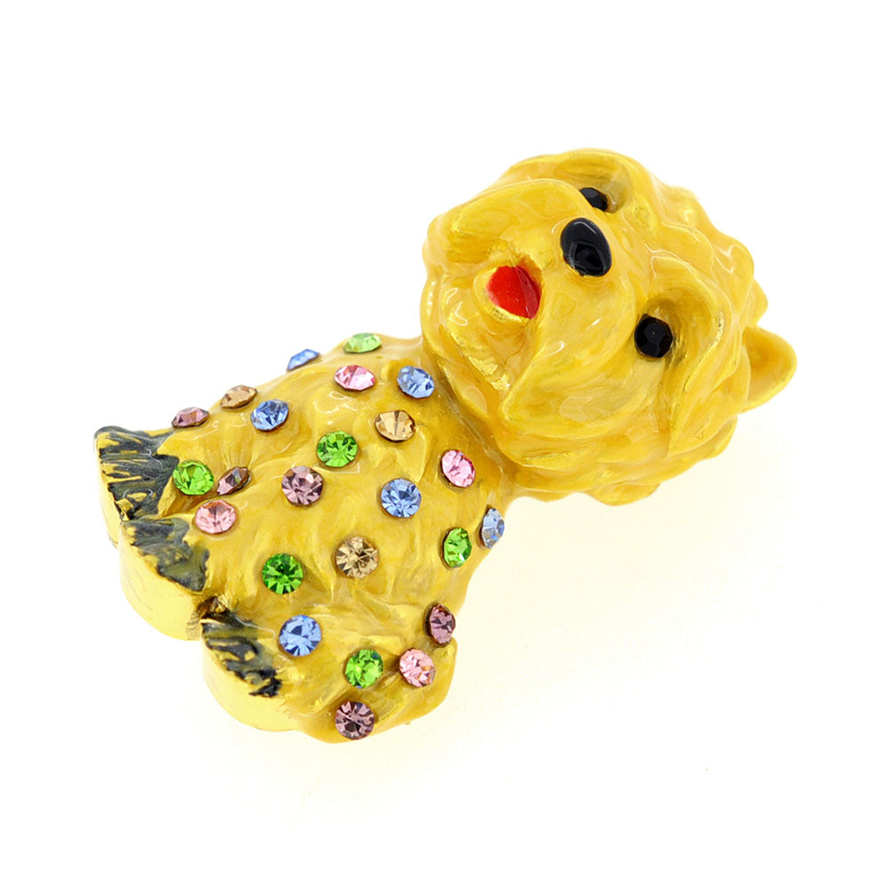 Multicolor Golden Dog Crystal Pin Brooch