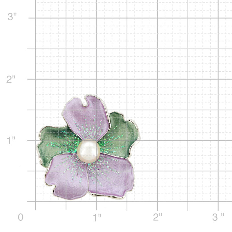 Purple and Green Pearl Flower Pin Brooch and Pendant