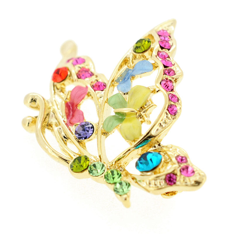 Multicolor Butterfly Crystal Pin Brooch