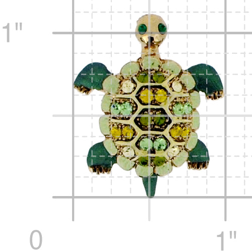 Swarovski Crystal Green Sea Turtle Animal Brooch Pin