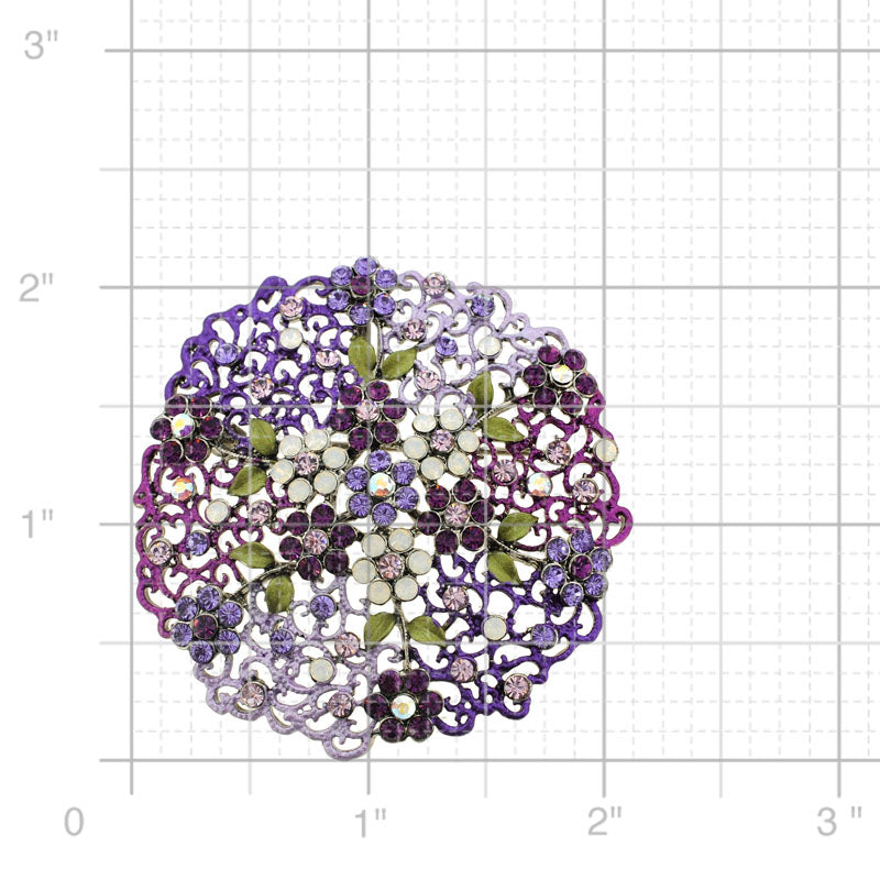 Amethyst Purple Flower Bridal Wedding Pin Swarovski Crystal Pin Brooch and Pendant