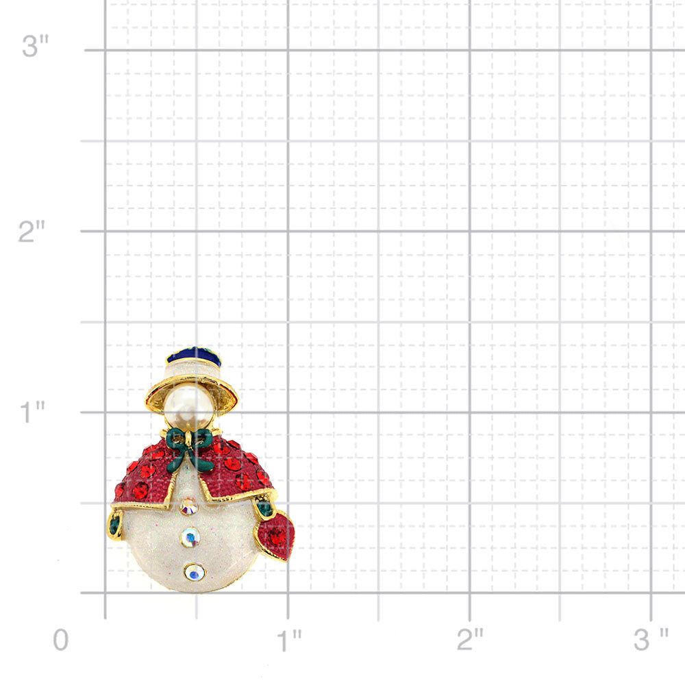 Christmas Snowman Swarovski Crystal Pin Brooch