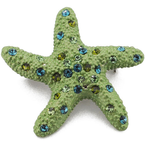 Light Green Starfish Swarovski Crystal Pin Brooch