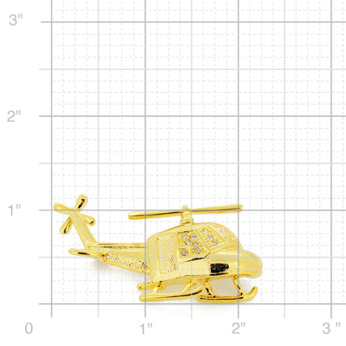 Golden Crystal Helicopter Swarovski Crystal Pin Brooch