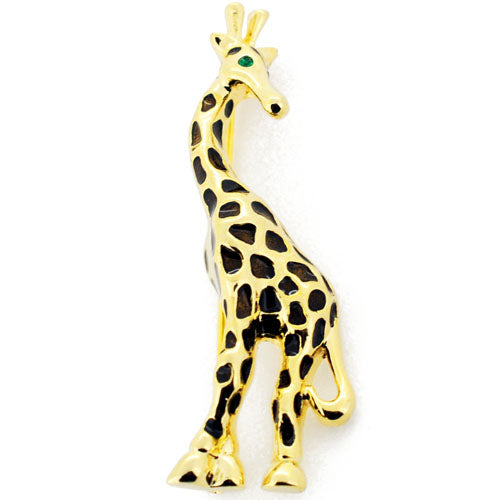 Golden Giraffe Swarovski Crystal Pin Brooch