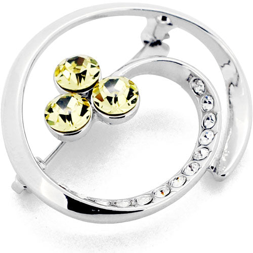 Green Swirl Swarovski Crystal Pin Brooch
