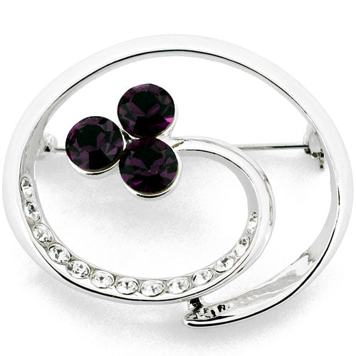 Purple Swirl Swarovski Crystal Pin Brooch