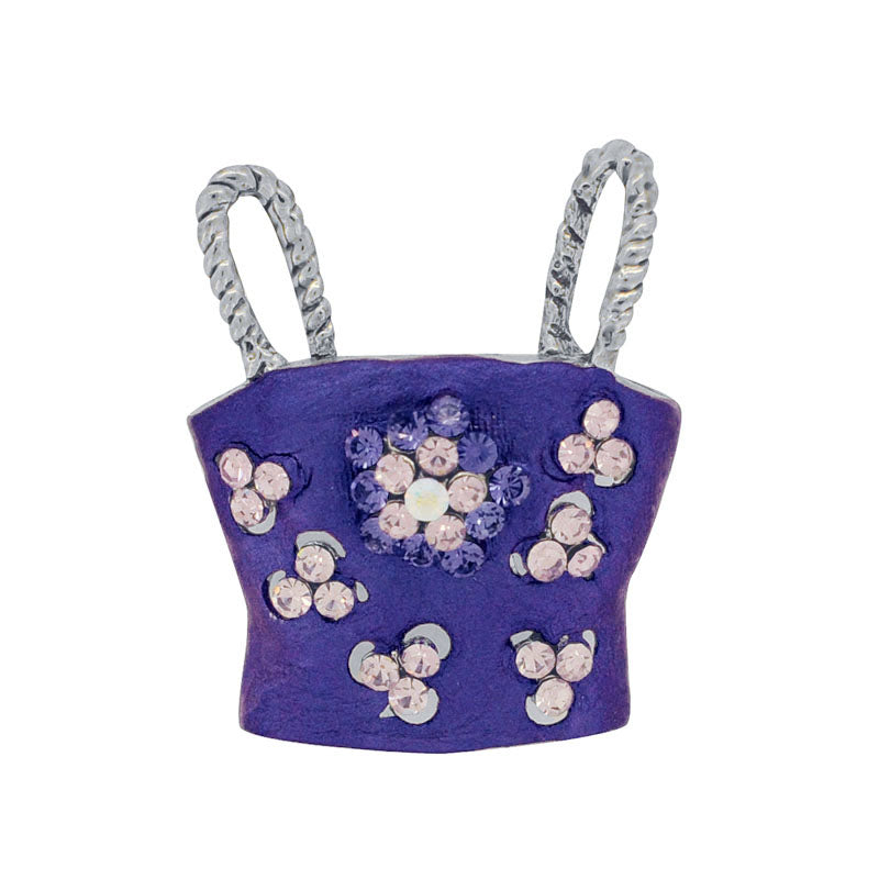 Amethyst Purple Women Tube Top Swarovski Crystal Brooch Pin