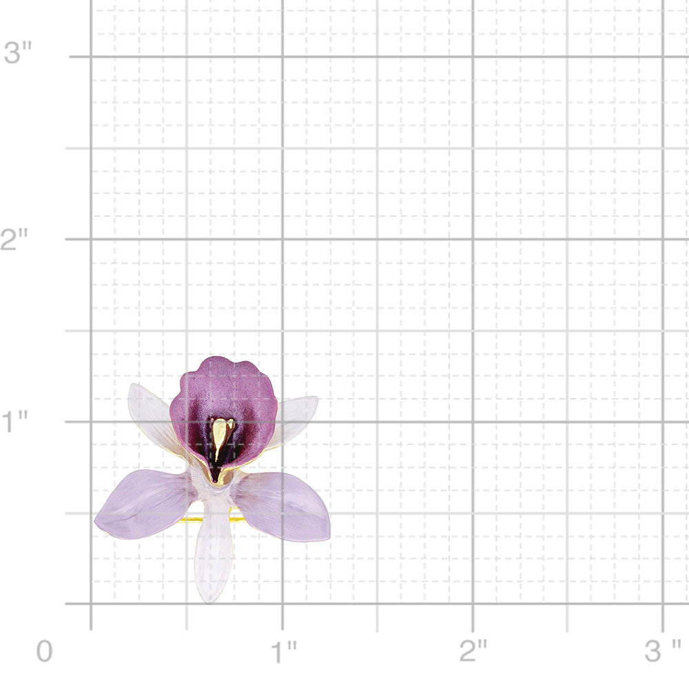 Small Purple Orchid Flower Brooch Pin