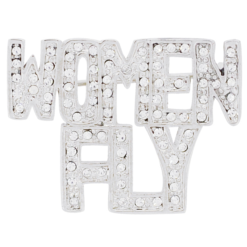 Women Fly Swarovski Crystal Brooch Pin