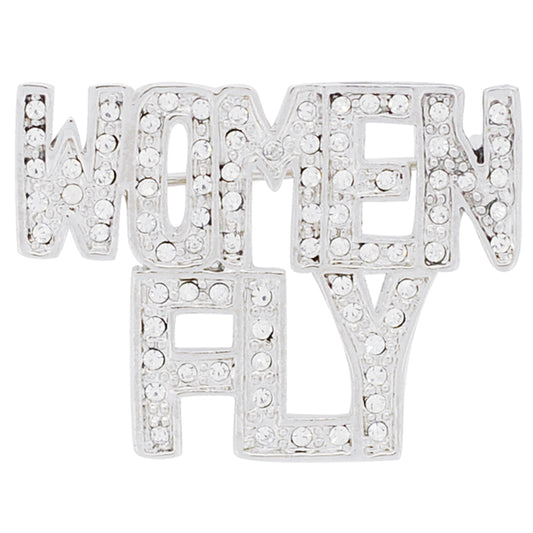 Women Fly Swarovski Crystal Brooch Pin