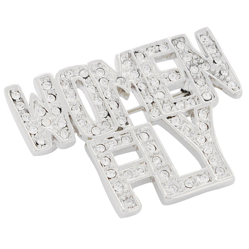 Women Fly Swarovski Crystal Brooch Pin