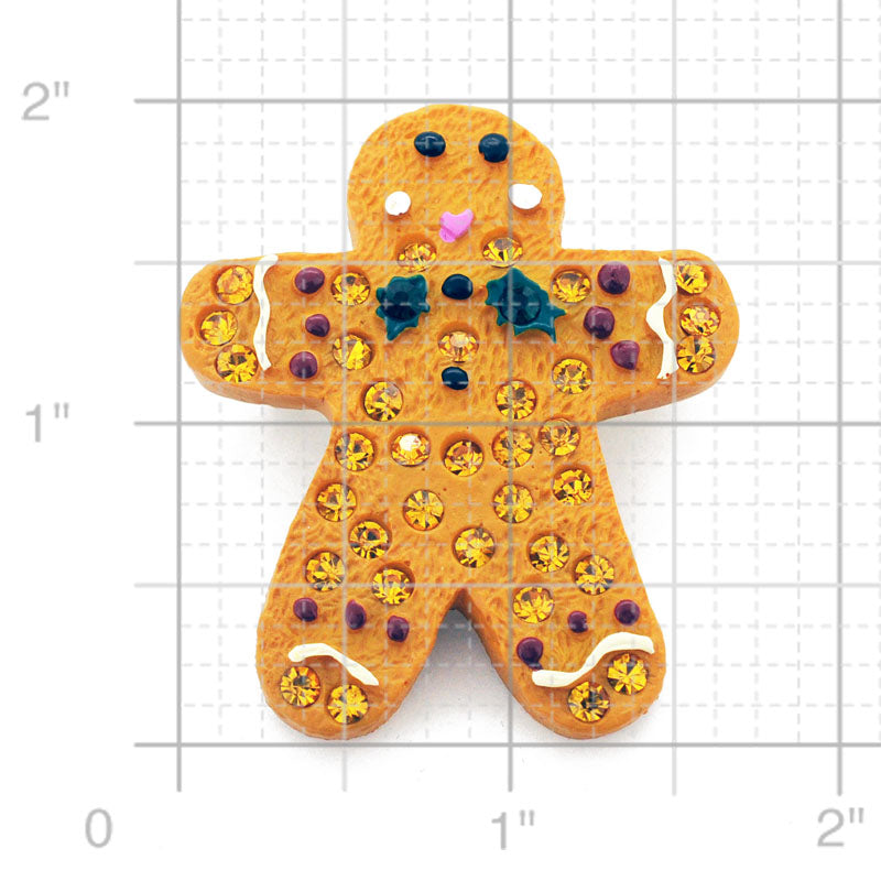 Topaz Gingerbread Man Christmas Pin Christmas Brooch Pin