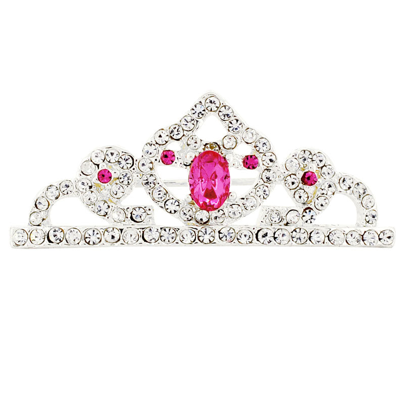 Pink Crown Crystal Brooch Pin