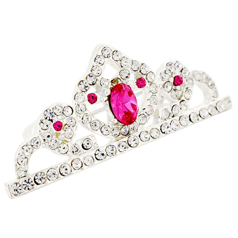 Pink Crown Crystal Brooch Pin