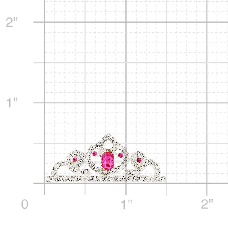 Pink Crown Crystal Brooch Pin