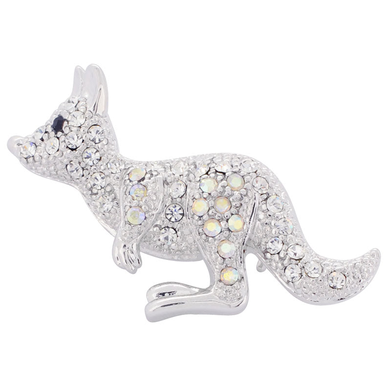 Crystal Aurore Boreale Kangaroo Brooch Pin