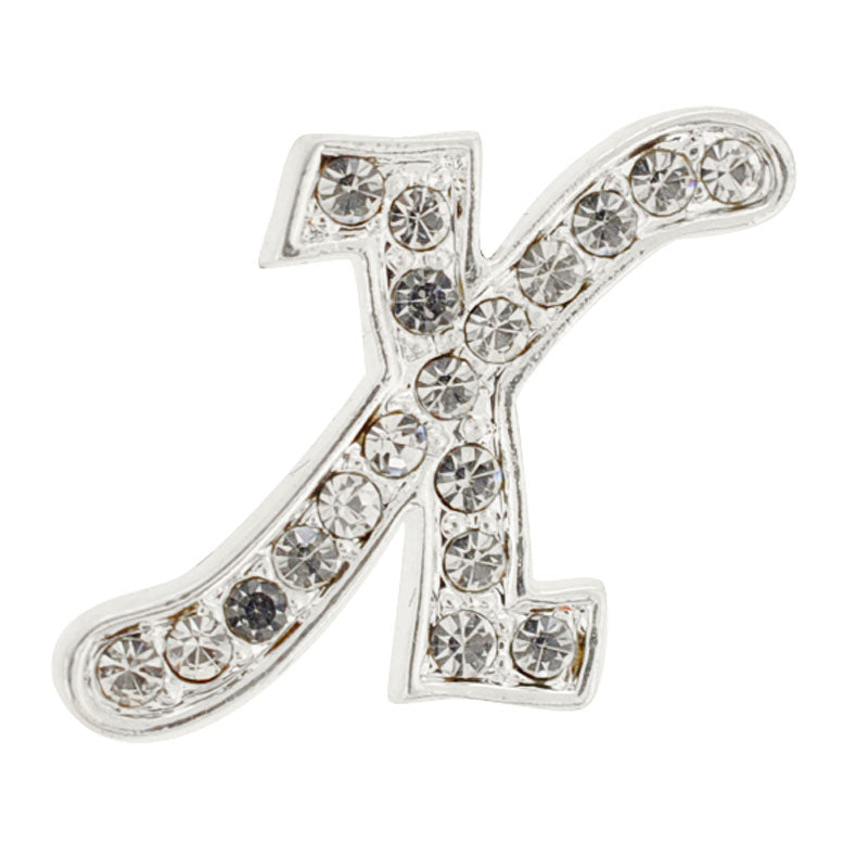 Crystal Letter X Lapel Pin
